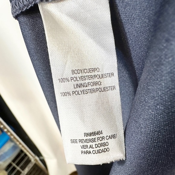 Sandra Darren Plus Size 20W Dress Navy Floral Short Sleeve Smocked Midi 1284 - Picture 14 of 14